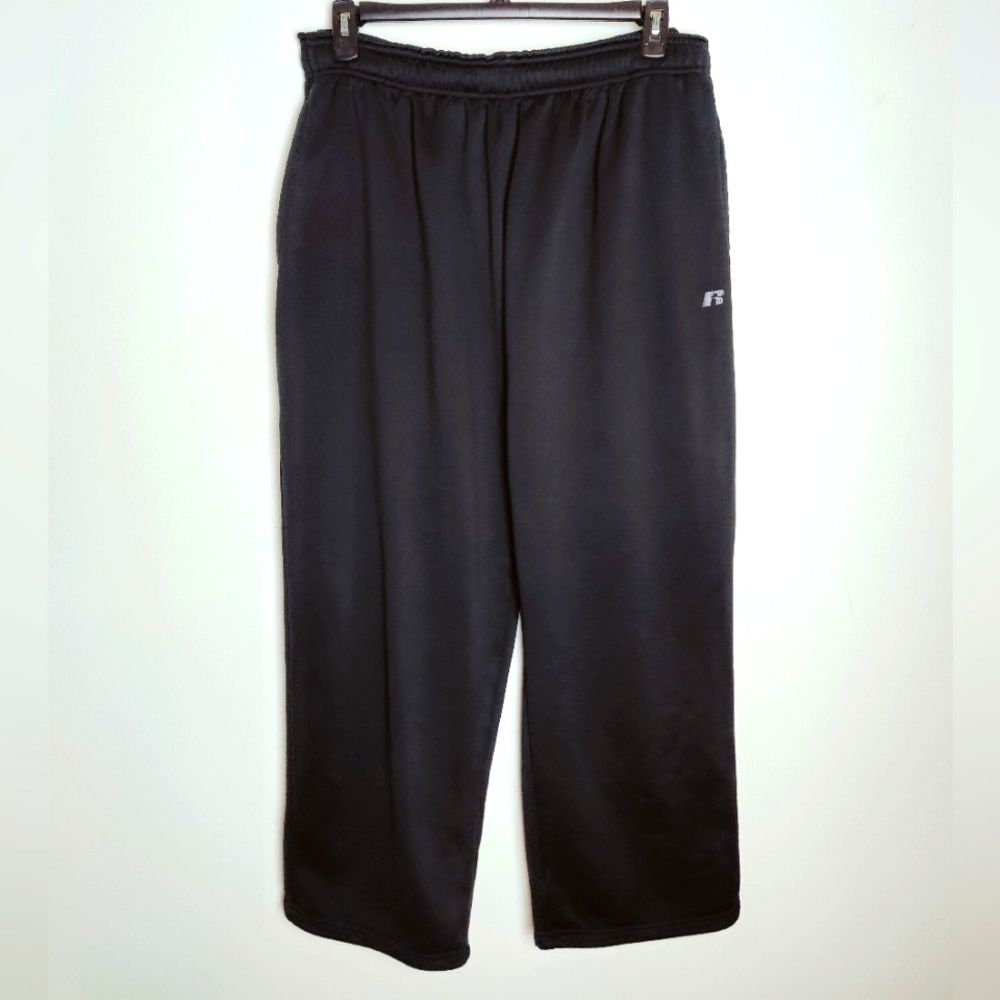 Russell Men's Fleece Lined Drawstring Elastic Bottom Joggers Track Pants, Sz L